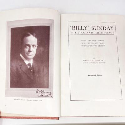 1914 â€œBILLY SUNDAY: THE MAN AND HIS MESSAGEâ€ HARDBACK BOOK