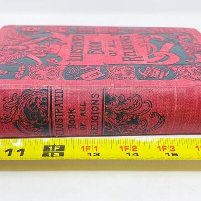 ANTIQUE â€œILLUSTRATED BOOK OF ALL RELIGIONSâ€ HARDBACK BOOK