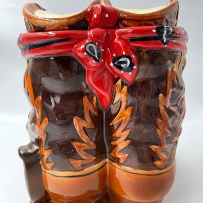 Cowgirl Boots Cookie Jar