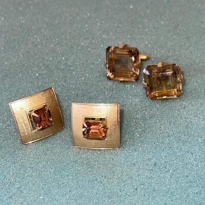 AA  GROUP OF VINTAGE CUFF LINKS KREMENTZ SWANK STERLING GOLD FILLED