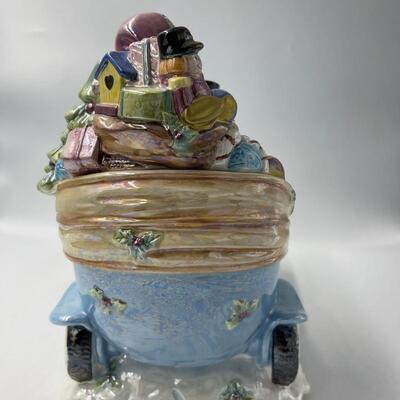 Snowman in Car Cookie Jar