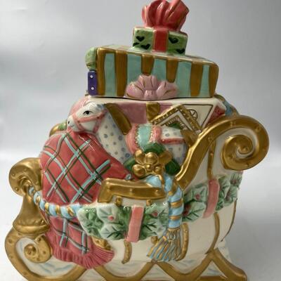 Allure Christmas Sleigh Cookie Jar