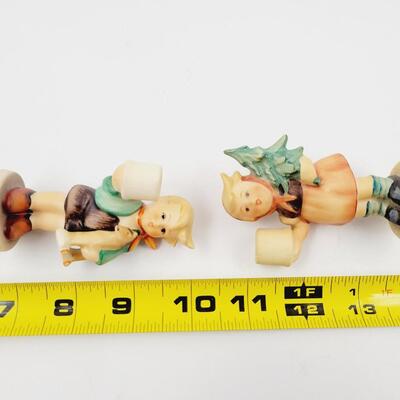 VINTAGE PAIR OF GOEBEL GIRL & BOY SMALL CANDLE HOLDERS FIGURINES