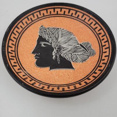 HANDMADE GREECE WITH GREEK GODDESS SAUCER