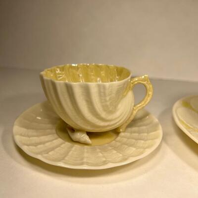 Belleek Irish Porcelain She’ll Tea Cups and Saucer Lot