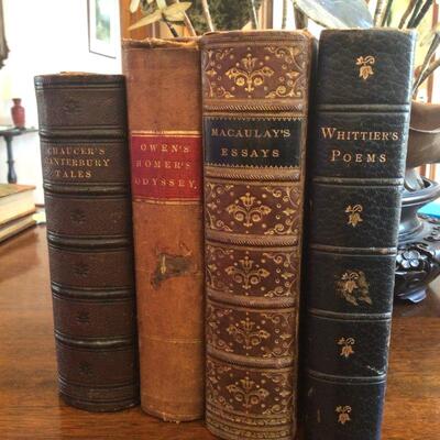 American `19th C Leather books