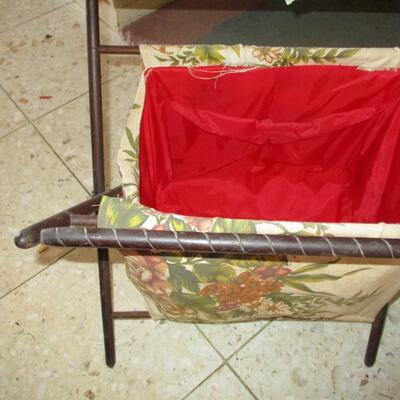 Sewing Basket & Folding Sewing Table