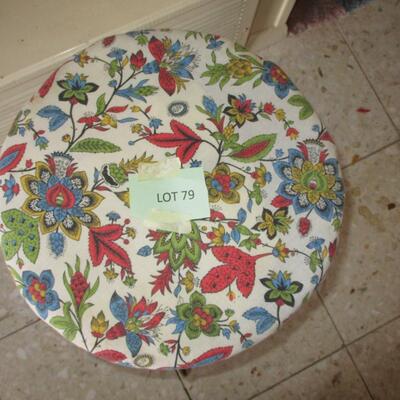 Upholstered Powder Stool w/brass base