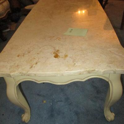 Marble Top French Provincial Coffee Table