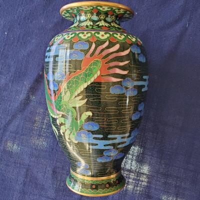 Dragon Cloisonne` Vase