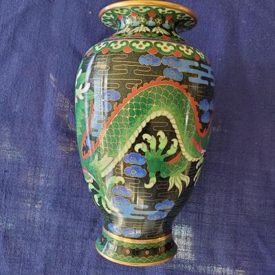 Dragon Cloisonne` Vase