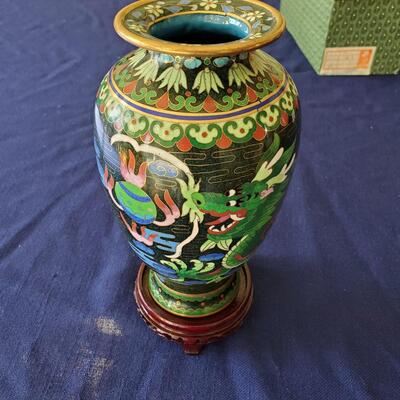 Dragon Cloisonne` Vase