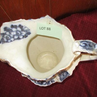 Hand Painted Flow Blue Water Pitcher