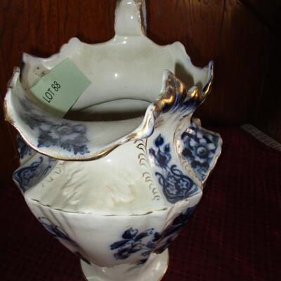 Hand Painted Flow Blue Water Pitcher