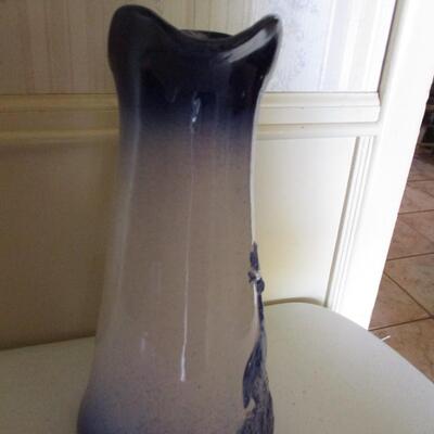 Cobalt Blue & White Stoneware Stag Pitcher