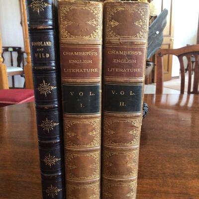 19c Poetry and Literature Leather book set