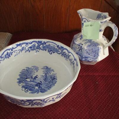 Masons Ironstone Antique Pitcher & Basin