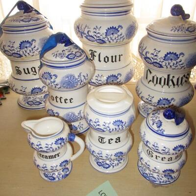 blue Onion Canisters