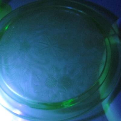 Green Vaseline/Uranium Depression Glassware