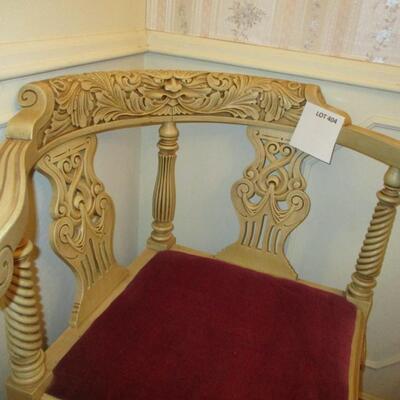Carved Bone Corner Chair