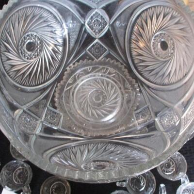 American Cut Punchbowl & Cups