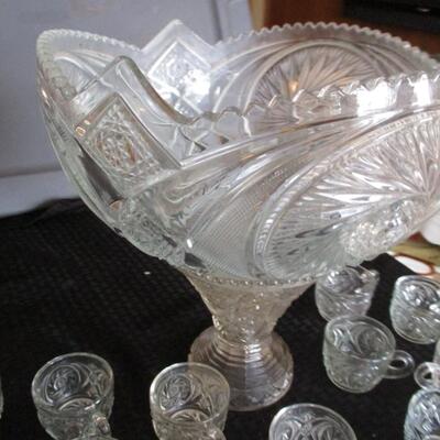 American Cut Punchbowl & Cups