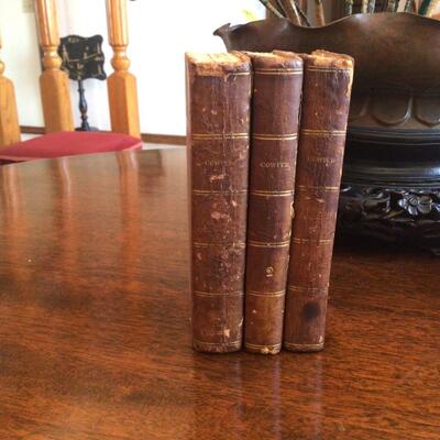 Set of 3 Leather antique books
