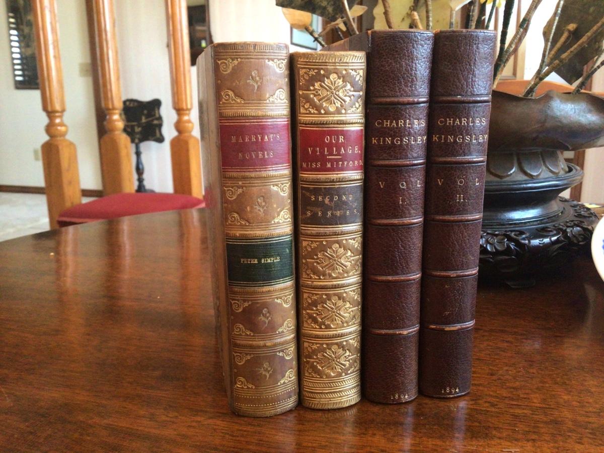 Antique Leather books 19c