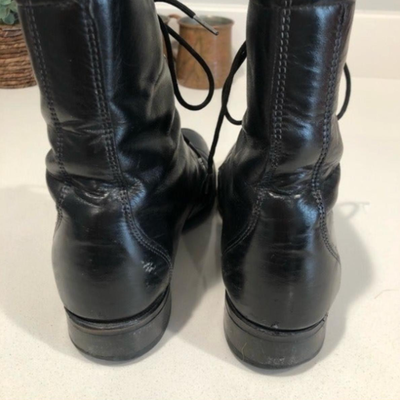 Vintage Laredo Black Lace Up Womenâ€™s Boots Size 8 Laredo