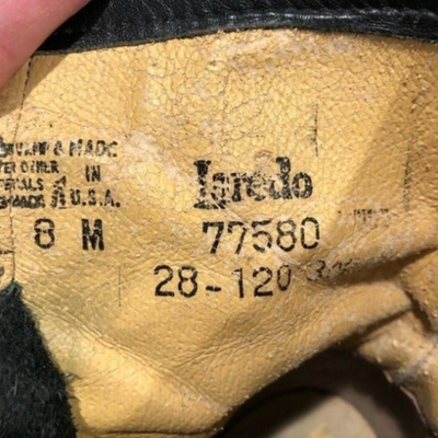 Vintage Laredo Black Lace Up Womenâ€™s Boots Size 8 Laredo