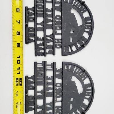 CAST IRON BLESS THIS HOME PAIR OF TRIVETS