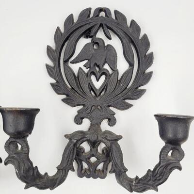 CAST IRON WALL CANDLE BIRD TRIVETS