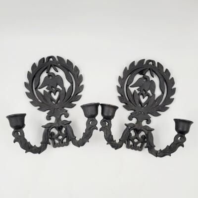 CAST IRON WALL CANDLE BIRD TRIVETS
