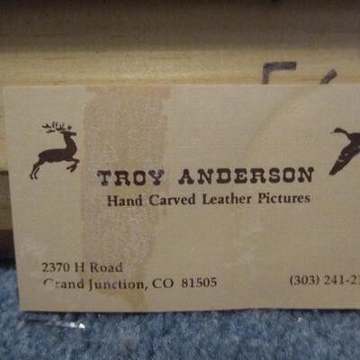 Hand Carved Leather Art by Troy Anderson