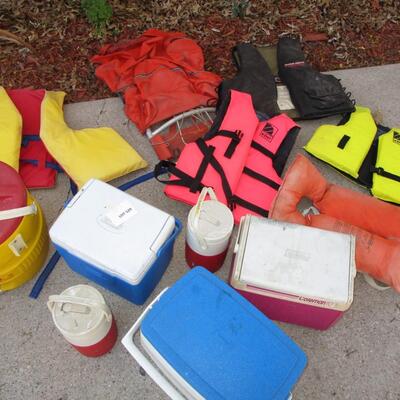 Coolers & Life Jackets