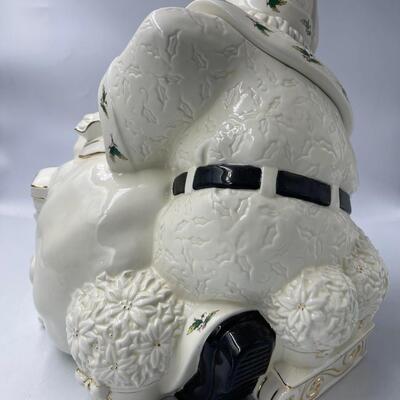 Holly Holiday Santa Cookie Jar