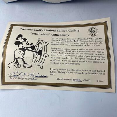 Limited Edition Mickey Mouse Steamboat Willie Cookie Jar