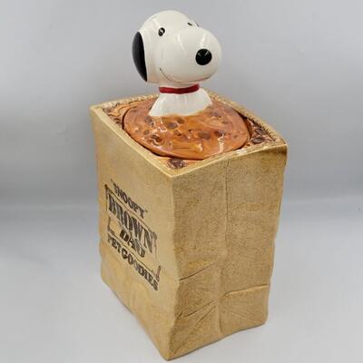 SNOOPY Brown Bag Pet Coodies Jar