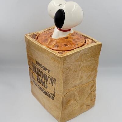 SNOOPY Brown Bag Pet Coodies Jar