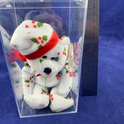 ty beanie baby christmas 1998 teddy and plastic case