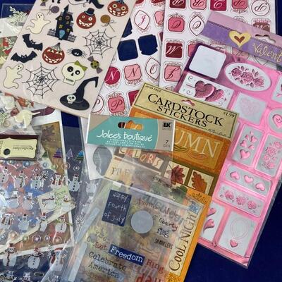 Lot of scrapbook stickers rub-ons, holiday seasonal