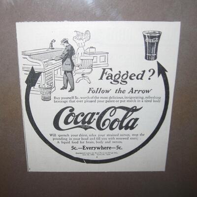 MS Antique 1906 Coca Cola Advertisement Framed $.05 !
