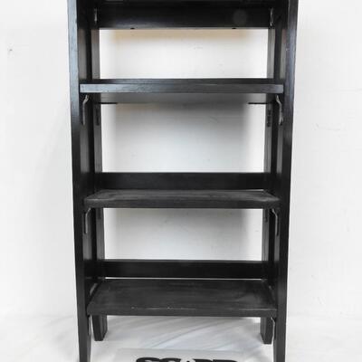Portable Wood Collectibles Shelves/Bookcase w/Folding Shelves/Top, Solid