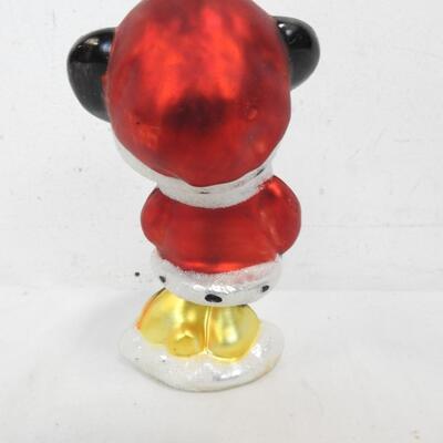Disney Minnie Mouse Blown Glass Christmas Ornament, 4 3/4in