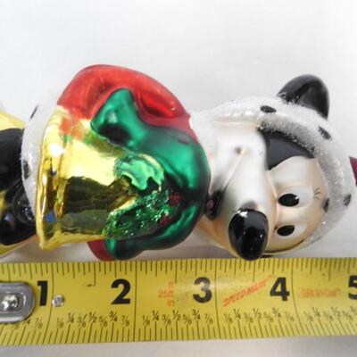 Disney Minnie Mouse Blown Glass Christmas Ornament, 4 3/4in