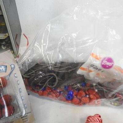 Craft Lot: Beads, Leather, Rivets, Mini Magic, Scrapbook  Supplies ,Gel Pens