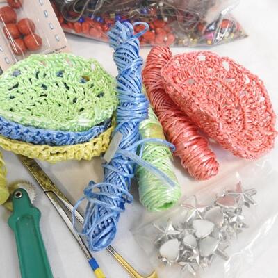 Craft Lot: Beads, Leather, Rivets, Mini Magic, Scrapbook  Supplies ,Gel Pens