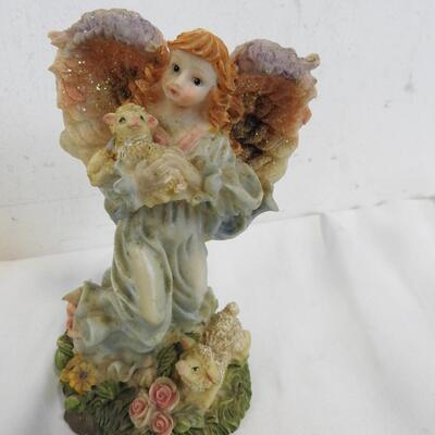 6 Figurines & Trinket Box: Angels, Cherubs, Heart Shaped Box