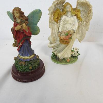 6 Figurines & Trinket Box: Angels, Cherubs, Heart Shaped Box