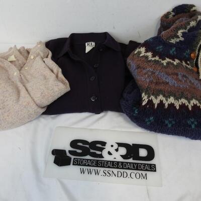 3 Women's Sweaters: Small, KL Collection, DownEast Outfitters
